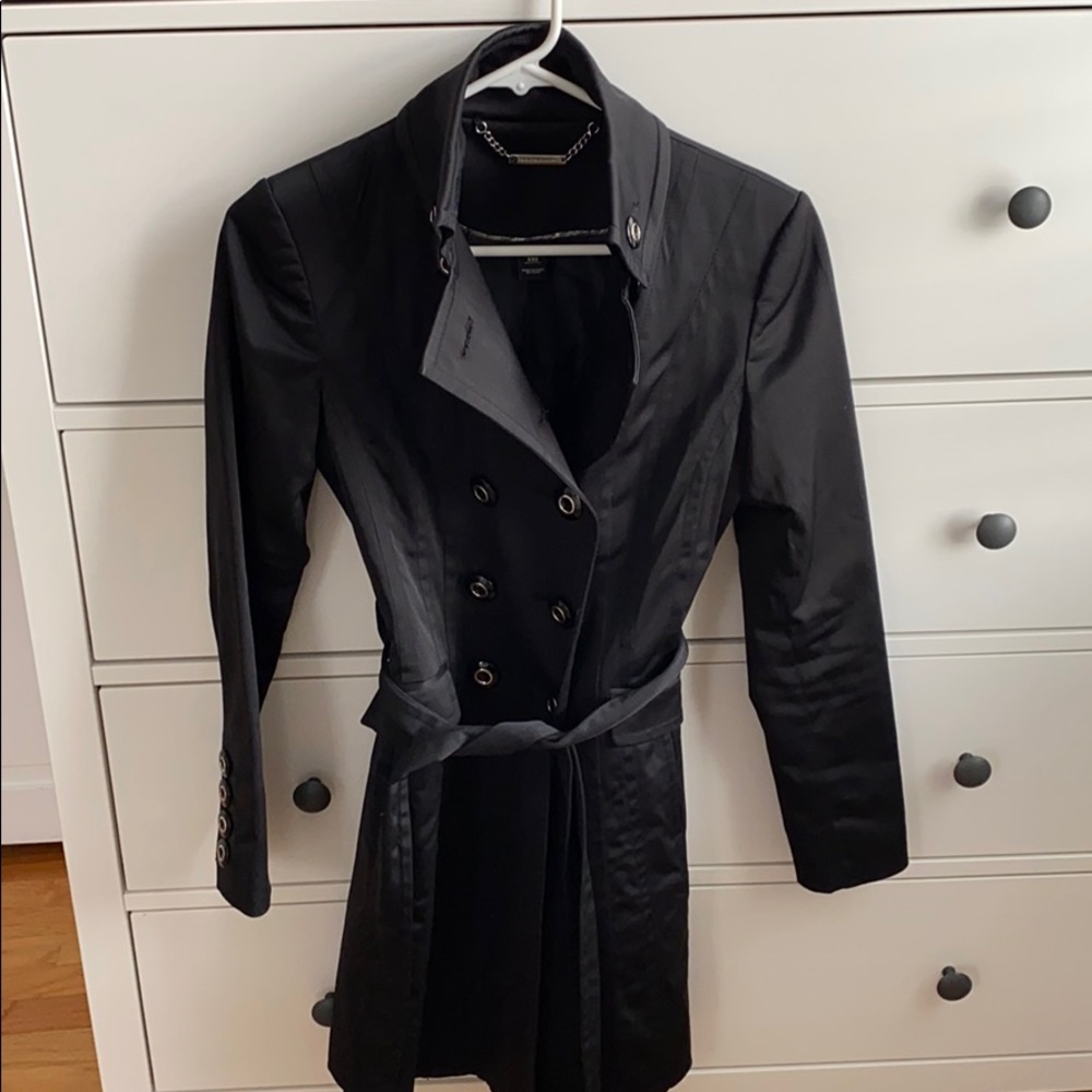 White House black market black trench coat. xxs